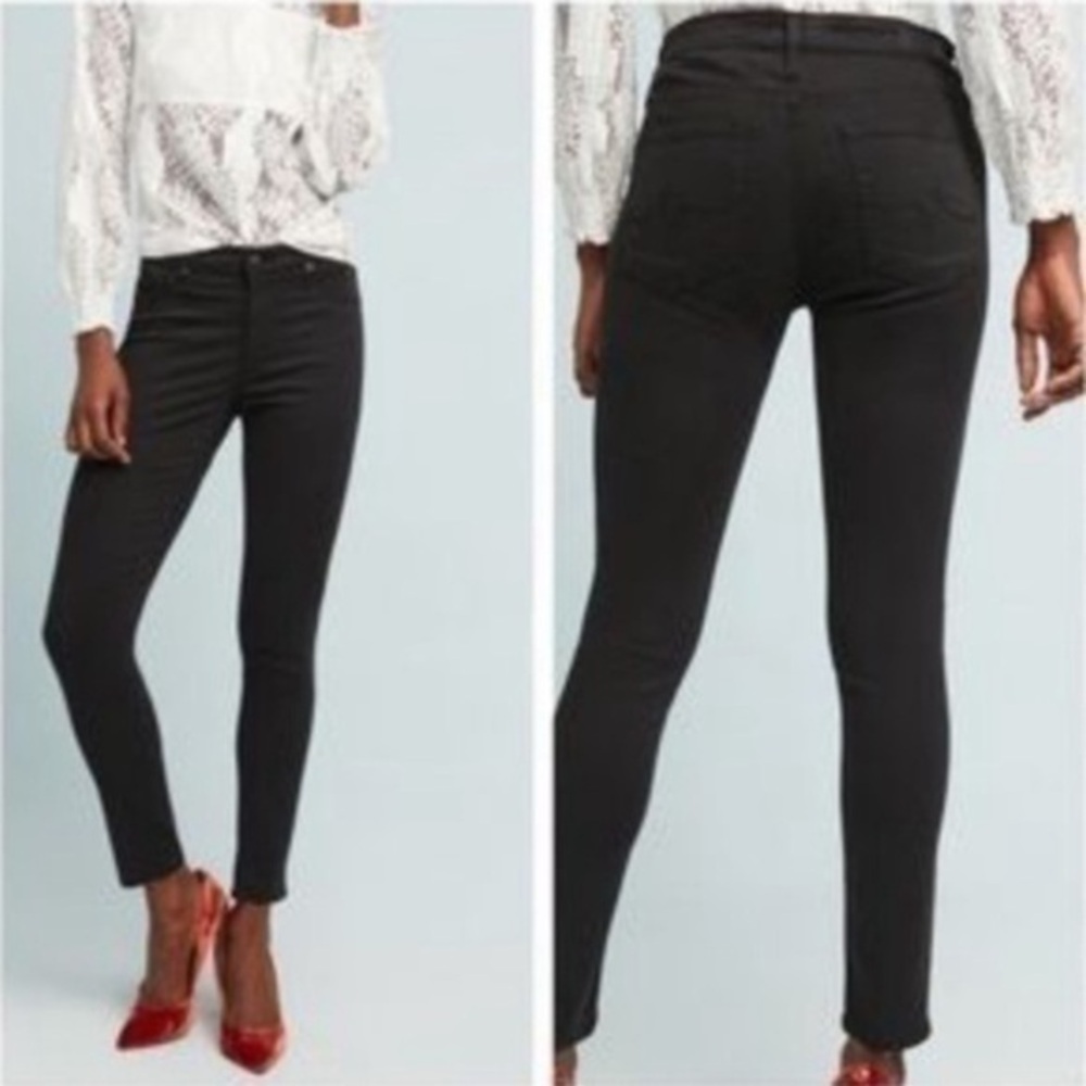 AG Anthropologie Women’s 26R The Abbey Black Ankle Crop Skinny Jeans 2 26